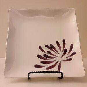 Square Vanity Tray in Cream and Plum